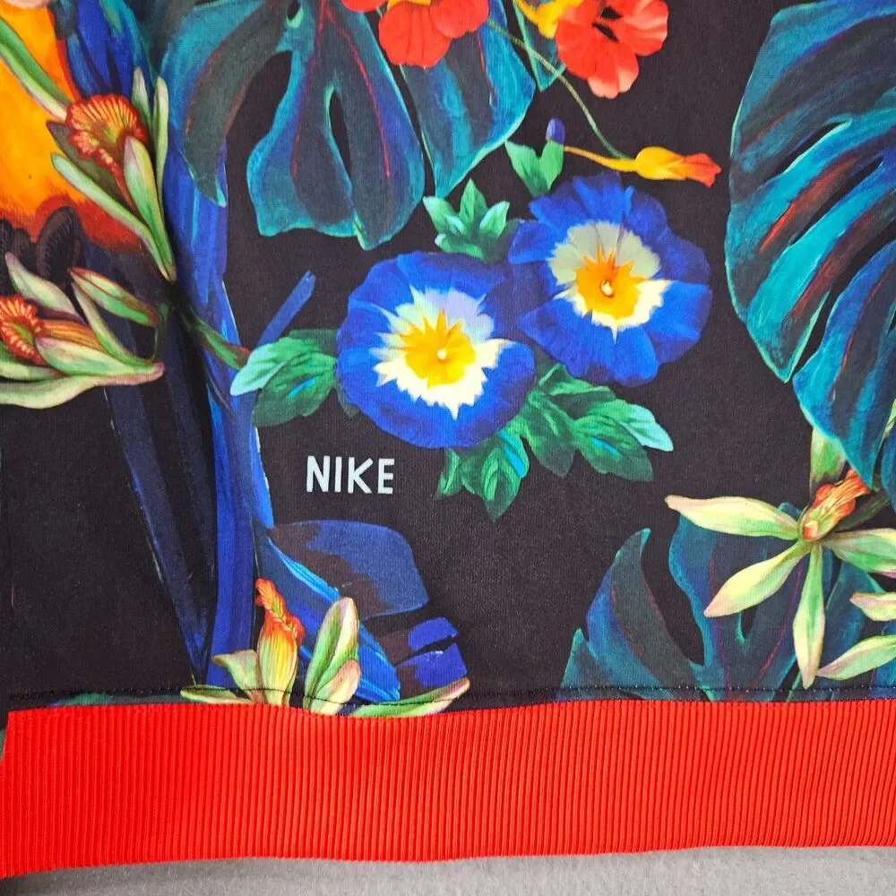 Nike Sports Tropical Full Zip Jacket Hyper Femme Embroidered Sz S Track Jacket